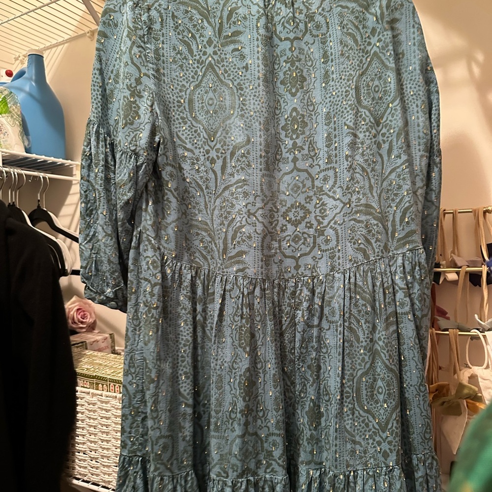 ZARA metallic thread dotted mesh mini dress